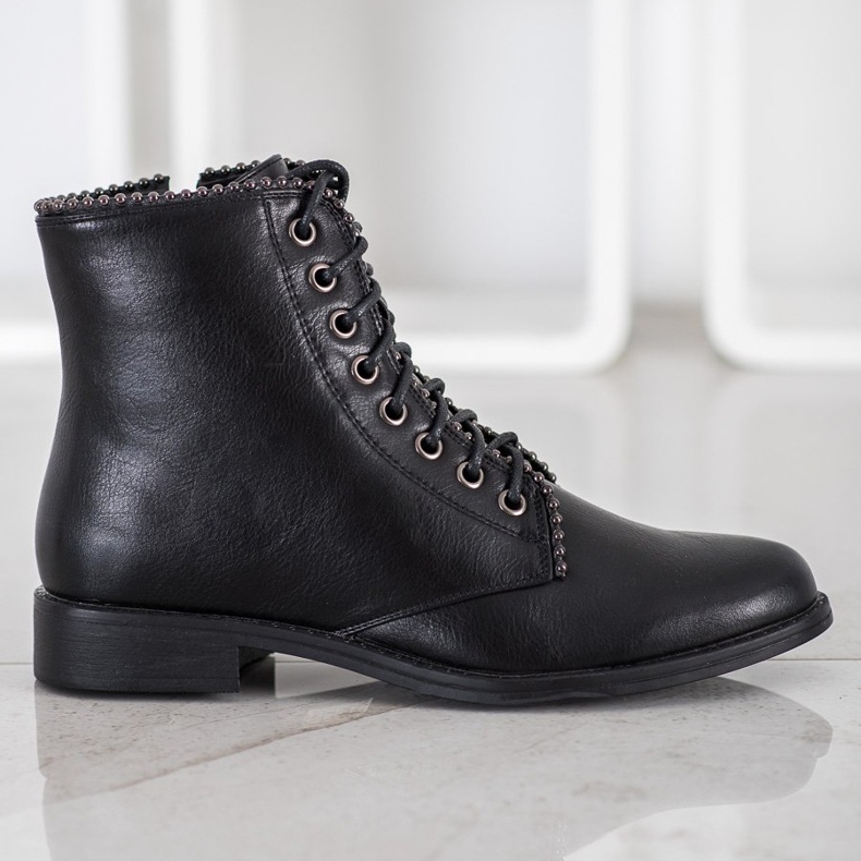 J. Star Stivali stringati neri nero 1