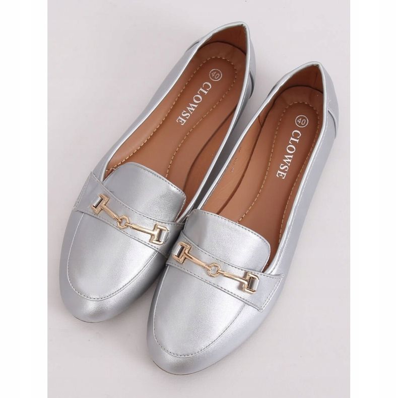 Mocassini metallizzati argento 9F176 Argento grigio 1