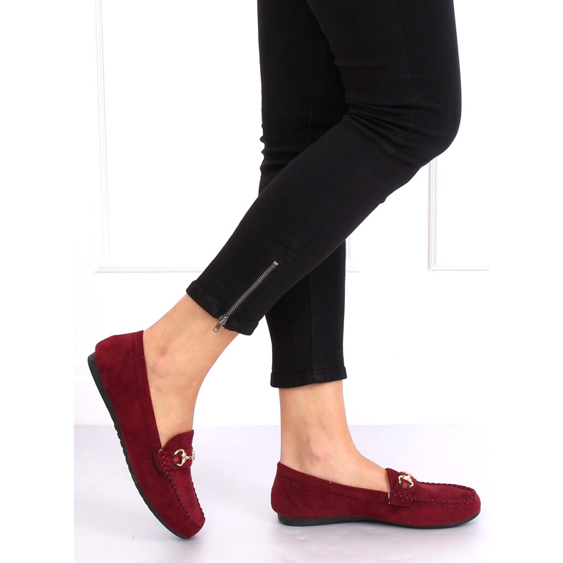 Mocassini da donna bordeaux CH-1M16 Wine Red rosso multicolore 1