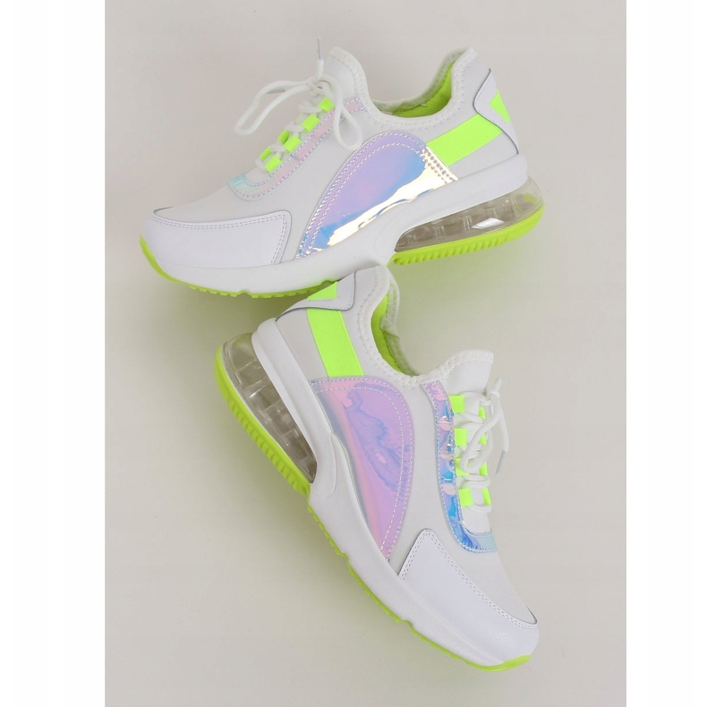Scarpe sportive da donna bianche F-3336 WHITE / YELLOW bianco 1