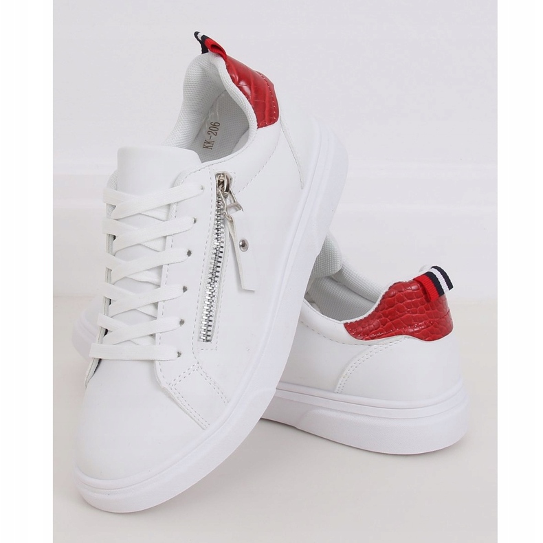 Sneakers da donna bianche KK-206 WHITE/RED bianco rosso 1