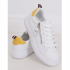 Sneakers da donna bianche KK-206 WHITE/YELLOW bianco giallo 1