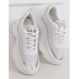 Scarpe sportive da donna bianche e argento 3178 Silver bianca d'argento 1