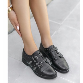 Scarpe da donna nere con fibbie C17-6072 nero 1