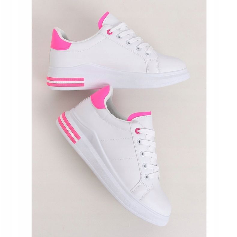 Sneakers bianche da donna LG20 WHITE/ROSE bianco rosa 1