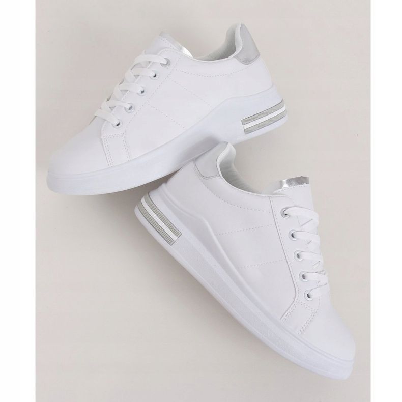 Sneakers bianche da donna LG20 WHITE/SILVER bianco argento 1
