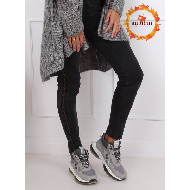 Scarpe sportive alte grigie 2000-C03 Grey grigio 1