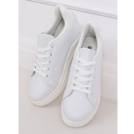 Bianco MY-0367 Sneakers bianche su zeppa nascosta bianca 1