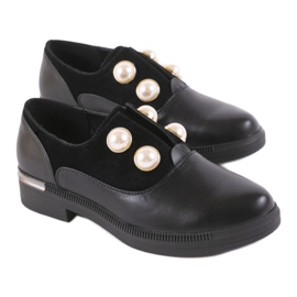 Scarpe da donna nere con perle C17-5987 nero 1
