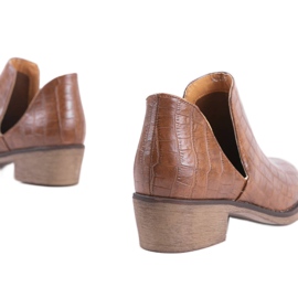 Stivaletti slip-on marroni con tacco NS132P marrone 2