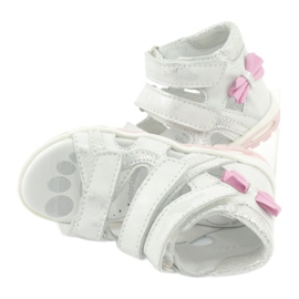 Sandali con fiocco Ren But 1489 bianco placcato argento rosa d'argento 1