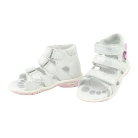 Sandali con fiocco Ren But 1489 bianco placcato argento rosa 3