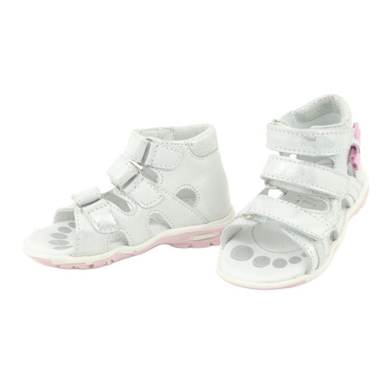 Sandali con fiocco Ren But 1489 bianco placcato argento rosa 3