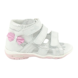Sandali con fiocco Ren But 1489 bianco placcato argento rosa 2