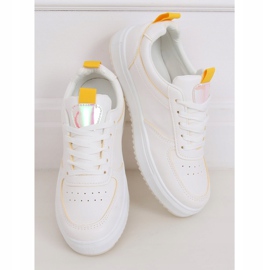 Scarpe sportive da donna bianche KK-203 WHITE / YELLOW bianco giallo 1