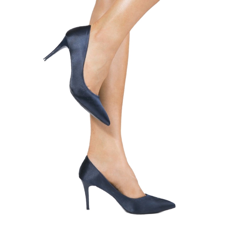Décolleté blu navy su tacco LEI-160 1