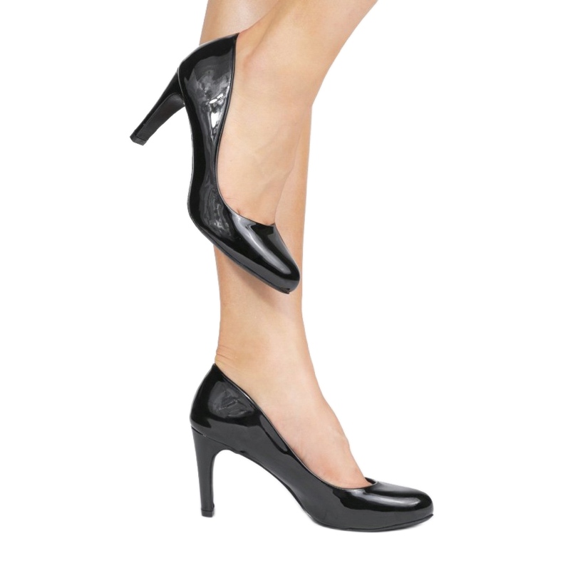 Décolleté laccate nere sul pilastro YS-452 nero 1