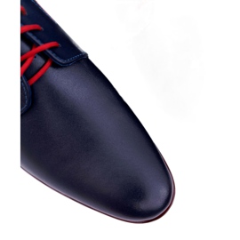 Mario Boschetti Scarpe brogue da uomo, pelle elegante, blu navy Menelaos rosso 3