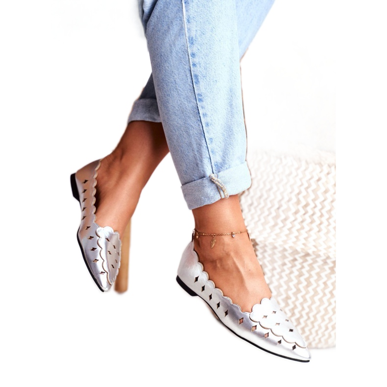 Lu Boo Ballerine da donna argento metallizzato Dianna 3