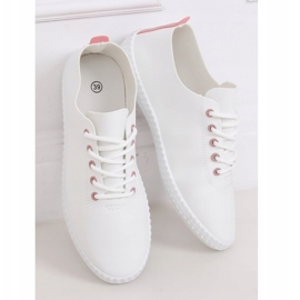 Sneakers da donna bianche e rosa 6165 Pink bianco 1
