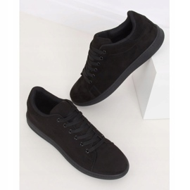 Sneakers nere da donna in camoscio nero 6301 2