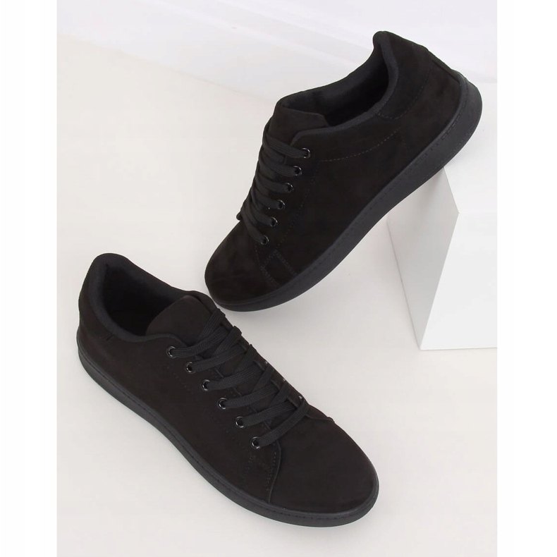 Sneakers nere da donna in camoscio nero 6301 2
