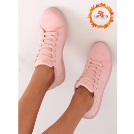 Sneakers da donna in camoscio rosa 6301 Pink 1