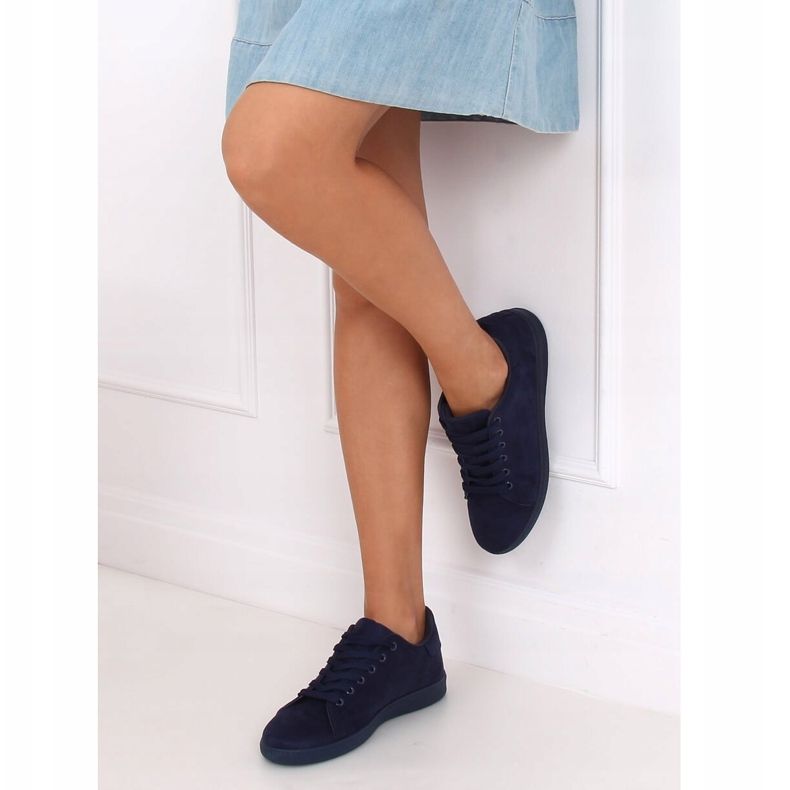 Sneakers da donna in camoscio blu navy 6301 2