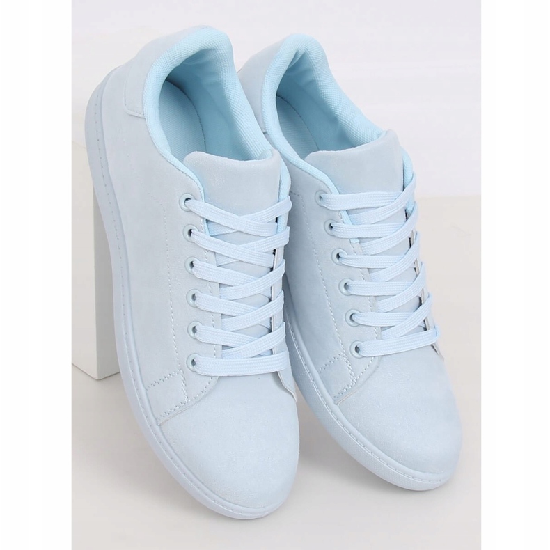 Sneakers donna in camoscio blu 6301 L.BLUE 1