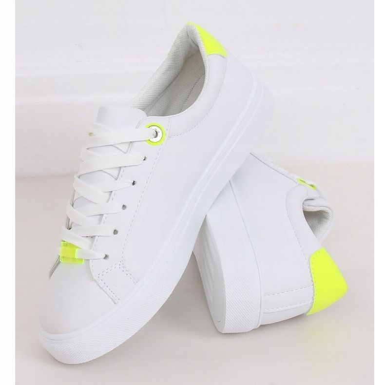 Sneakers da donna bianche B0-515 WHITE/YELLOW bianca 1
