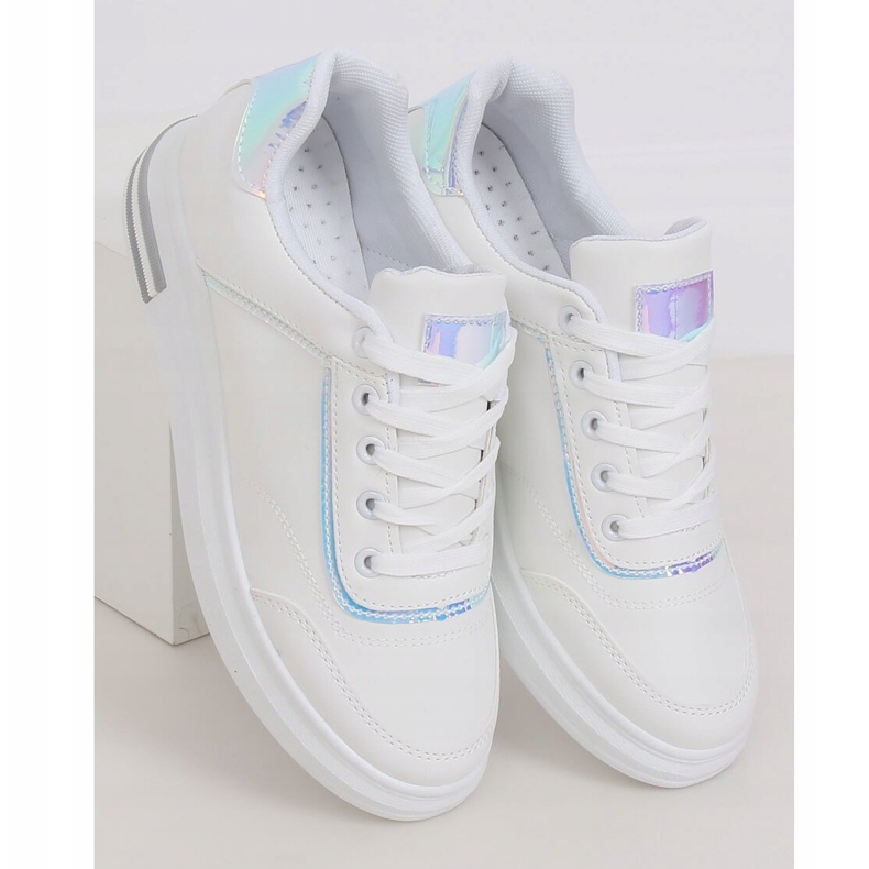 Sneakers da donna bianche 1239-Y Argento bianco grigio 1