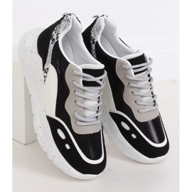 Scarpe sportive in bianco e nero LL1771 Nero bianca 2