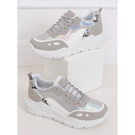 Scarpe sportive bianche e grigie LL1771 Argento bianca grigio 1