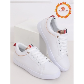 Sneakers bianche da donna B0-501 WHITE / CHAMPAGNE bianco 1