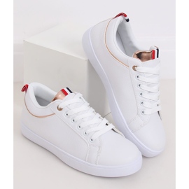 Sneakers bianche da donna B0-501 WHITE / CHAMPAGNE bianco 2