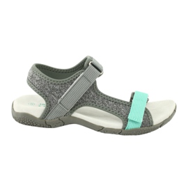 Sandali inserto in pelle American Club RL23/20 grigio verde 5