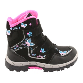 Stivali American Club con membrana HL27 farfalle nere nero blu rosa 5
