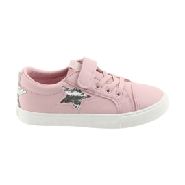 Big Star Sneakers con velcro stella 374104 rosa grigio 6