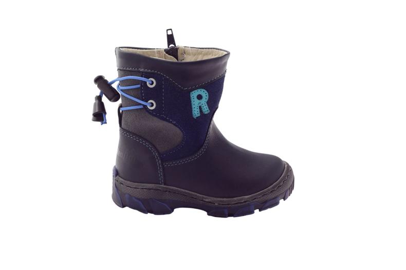 Stivali con cerniera Ren But 1457 blu navy grigio 5