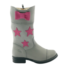 Stivali grigi per ragazze Ren But 3215 rosa grigio 5
