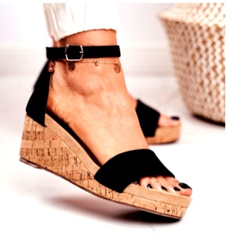 SEA Sandali da donna con zeppa neri MarryMe nero 1
