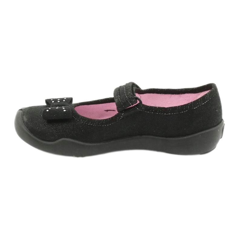 Scarpe per bambini Befado, ballerine 114x240, nere con fiocco nero 1
