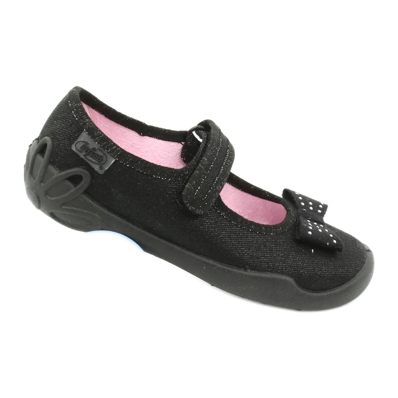 Scarpe per bambini Befado, ballerine 114x240, nere con fiocco nero 5