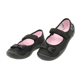 Scarpe per bambini Befado, ballerine 114x240, nere con fiocco nero 2