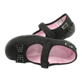 Scarpe per bambini Befado, ballerine 114x240, nere con fiocco nero 4