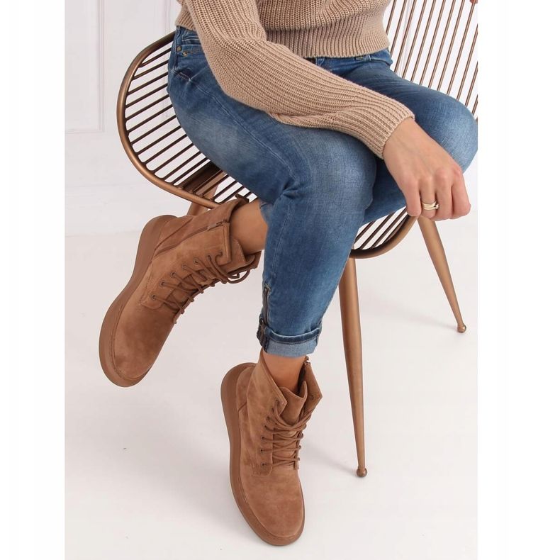 Stivaletti stringati NC1070 Beige kaki cachi 1