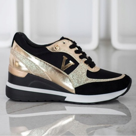 Vinceza Sneakers con zeppa Vincez nero giallo 2