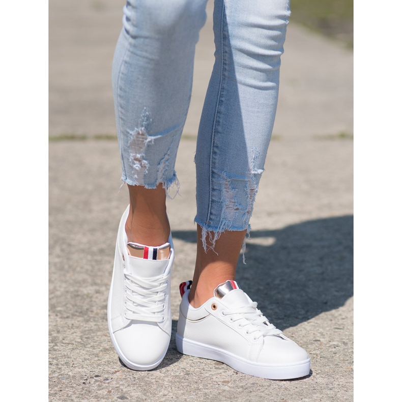 SHELOVET Sneakers Alla Moda Con Ecopelle bianca 2
