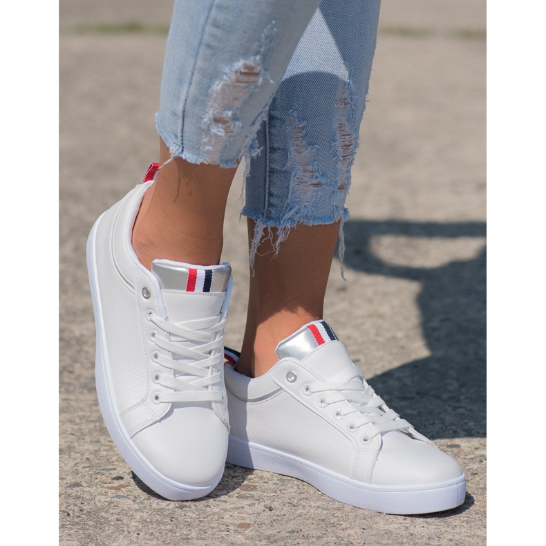 SHELOVET Sneakers Alla Moda Con Ecopelle bianca 2