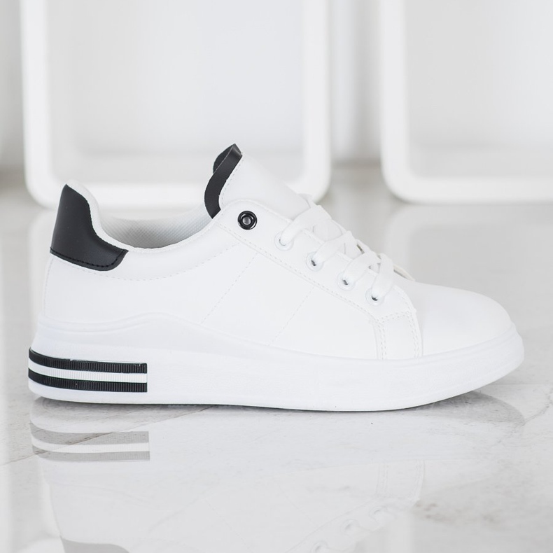 SHELOVET Scarpe da ginnastica alla moda legate bianco 1